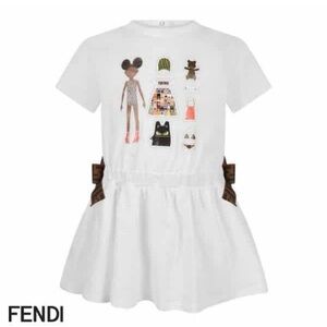 Kids Fendi Friends Logo FF Dress Lime NEW W/ TAGS $300 Size 3T